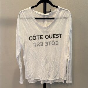 West Coast, East Coast White Long Sleeve Tee